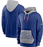 Men's Chicago Cubs Nike Royal Gray Heritage Tri Blend Pullover Hoodie